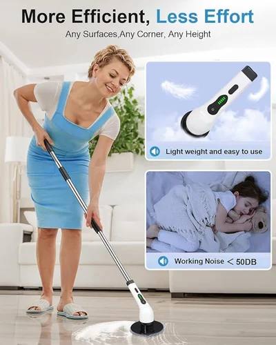 ๐ Electric Cleaning Brush with 4 Replaceable Heads