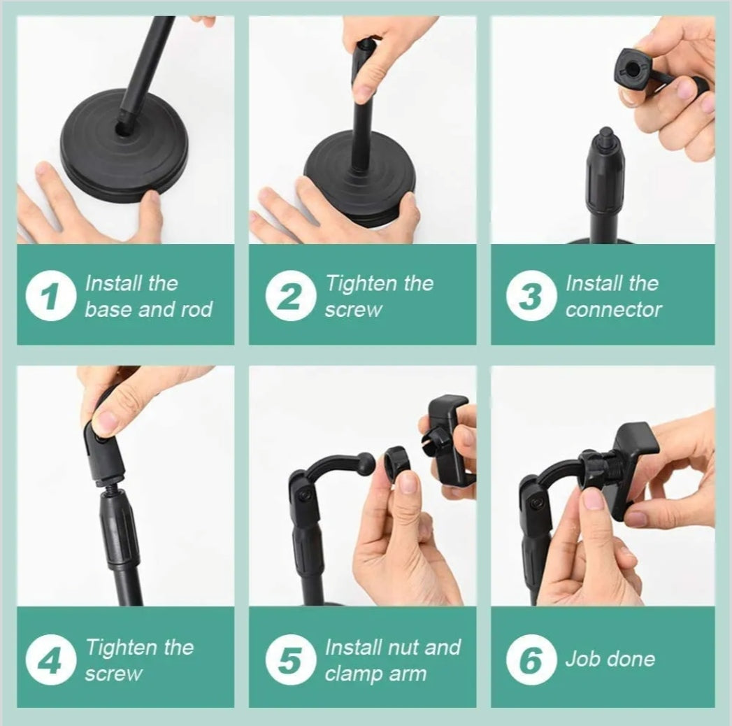 🛠️ Adjustable Desktop Phone Holder Stand – Easy Assembly & Strong Stability