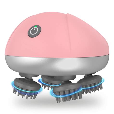 💆‍♀️ Electric Scalp Massager✨ | LED Light Therapy 💡 | 4 Detachable Heads 🔄 | Waterproof Design | Deep Relaxation & Hair Care Tool 🌿