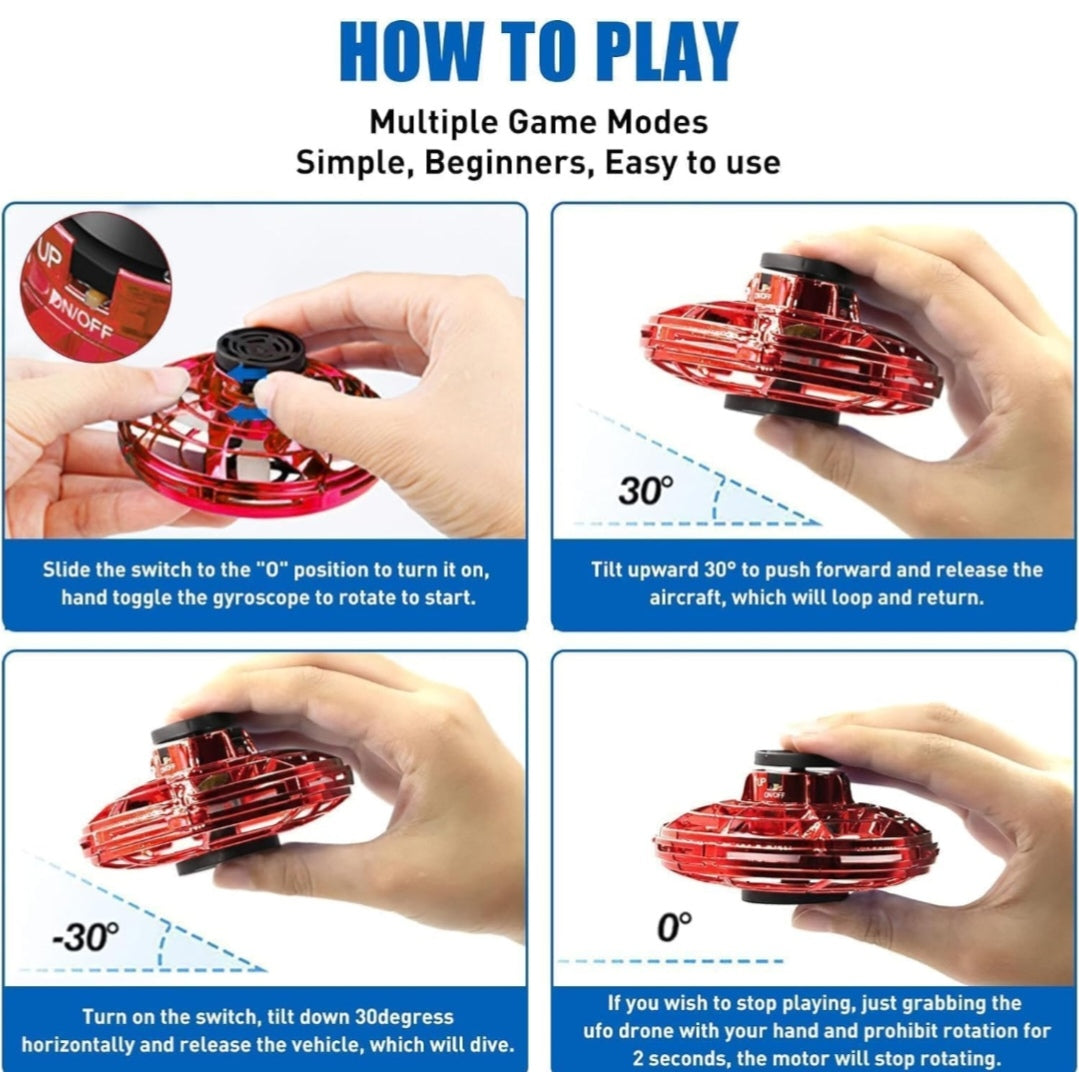 🛸 Galaxy UFO Spinner – RGB Flying Light Drone Toy