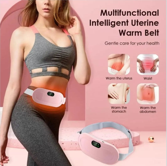 🌸 Smart Heating Pad Belt for Period Pain Relief – Rechargeable Electric Waist & Abdomen Massager 🔋💆‍♀️