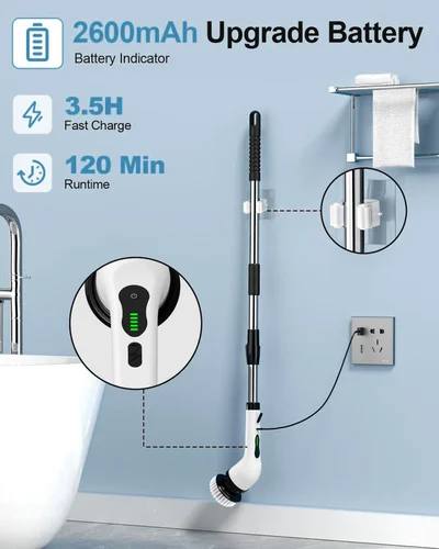 🌀 Electric Cleaning Brush with 4 Replaceable Heads
