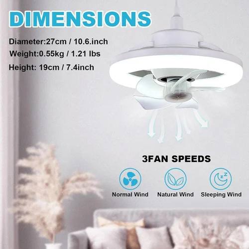 🌀 LED Ceiling Fan Light with Remote Control – 2-in-1 Silent Cooling & Bright Lighting 💡