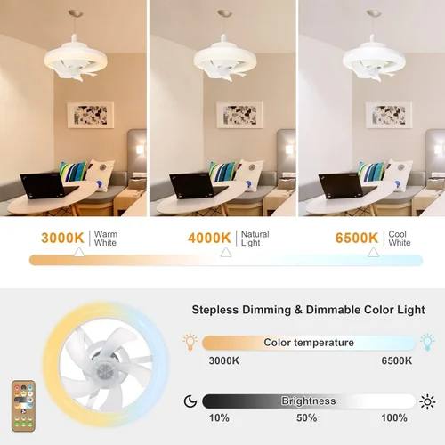 🌀 LED Ceiling Fan Light with Remote Control – 2-in-1 Silent Cooling & Bright Lighting 💡