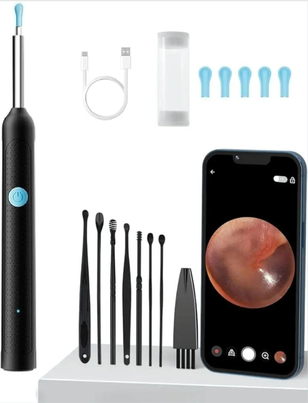🧠 Smart Visual Ear Cleaner – 1080P HD Otoscope with 6 LED Lights