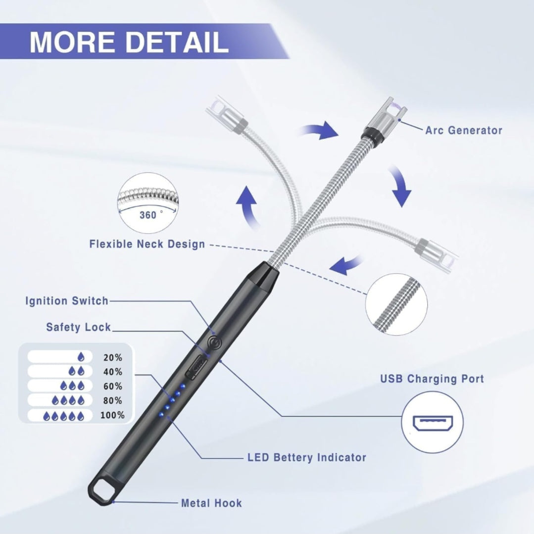 🔥 Electric USB Rechargeable Lighter – Flexible Neck PRO Model 🔋