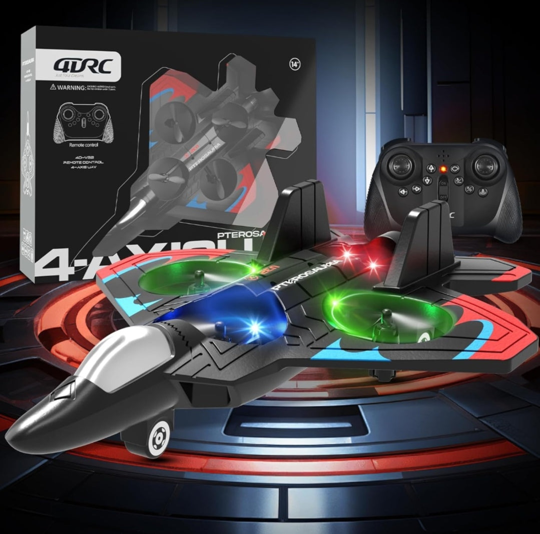 Starfighter RC Space Drone ✨ | 360° Stunt Flying | LED Lights | Remote Control Toy