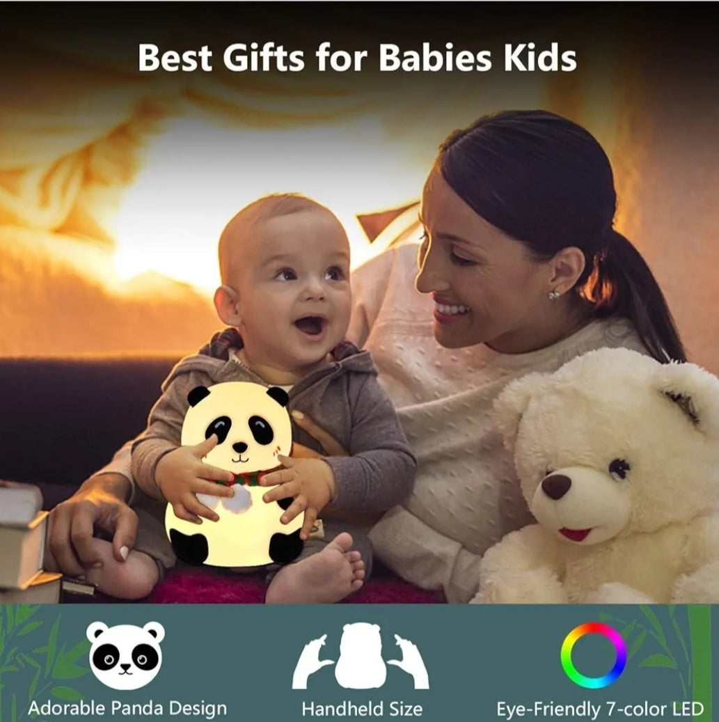 🧸✨ Panda Night Light – USB Rechargeable Cute Silicone Lamp