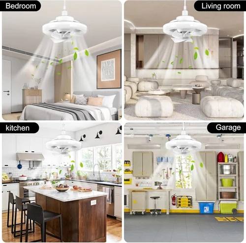🌀 LED Ceiling Fan Light with Remote Control – 2-in-1 Silent Cooling & Bright Lighting 💡