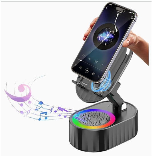 📱 5-in-1 Wireless Phone Speaker Stand 🔊✨