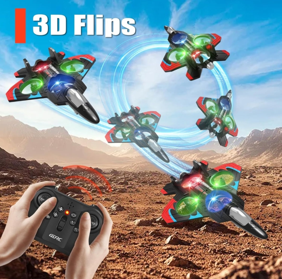 Starfighter RC Space Drone ✨ | 360° Stunt Flying | LED Lights | Remote Control Toy