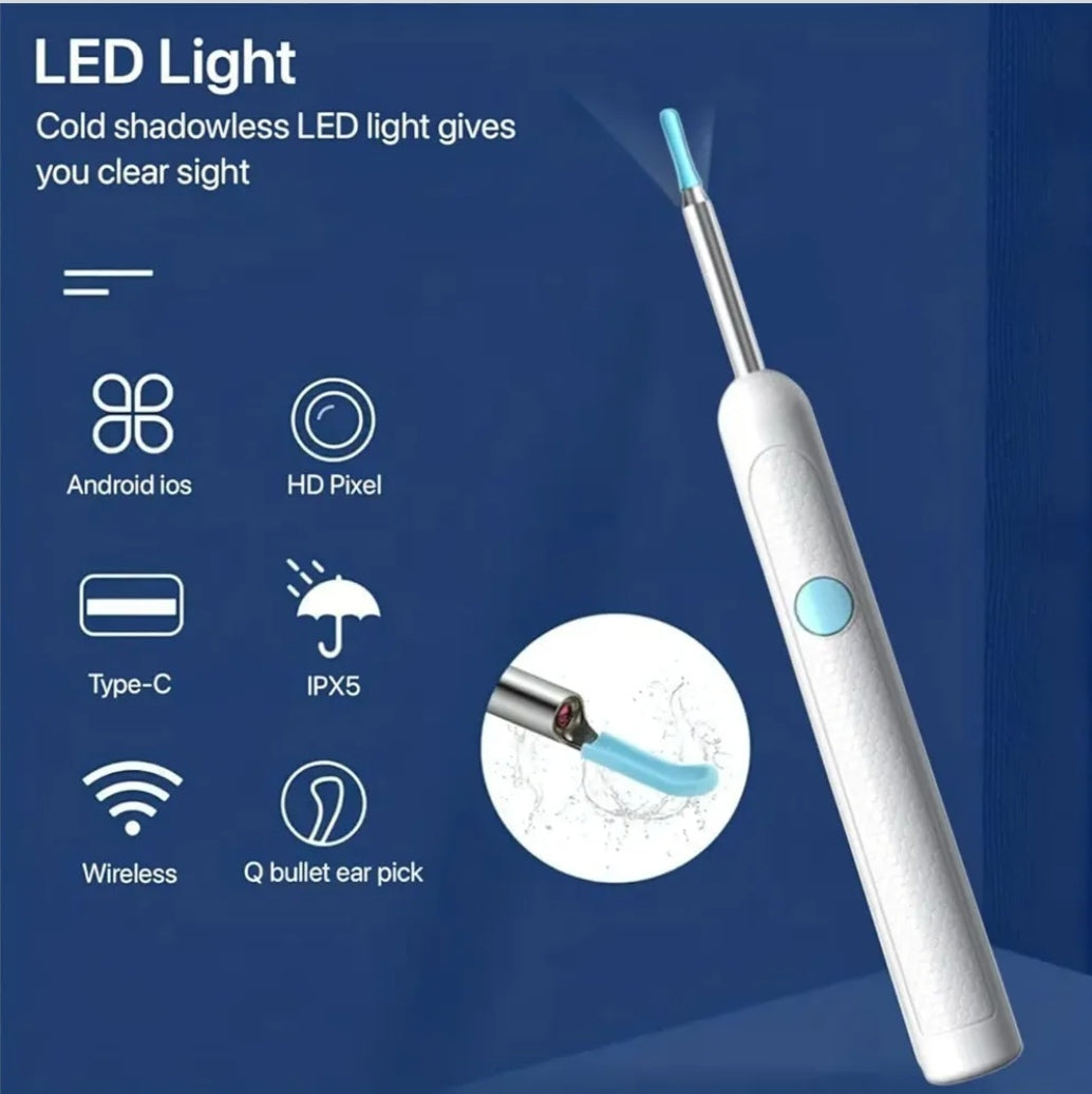 🧠 Smart Visual Ear Cleaner – 1080P HD Otoscope with 6 LED Lights