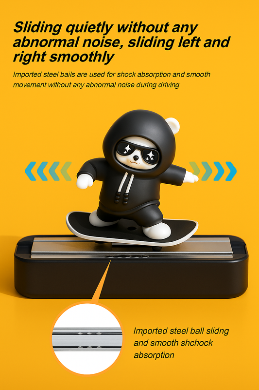 🛹 Cool Bear Sliding Dashboard Toy – Smooth & Silent Motion Buddy 🐻