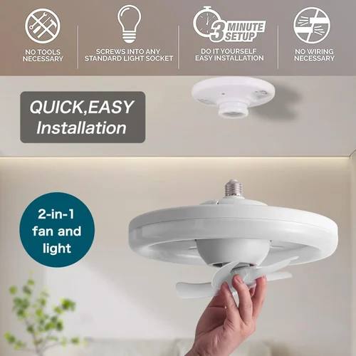 🌀 LED Ceiling Fan Light with Remote Control – 2-in-1 Silent Cooling & Bright Lighting 💡