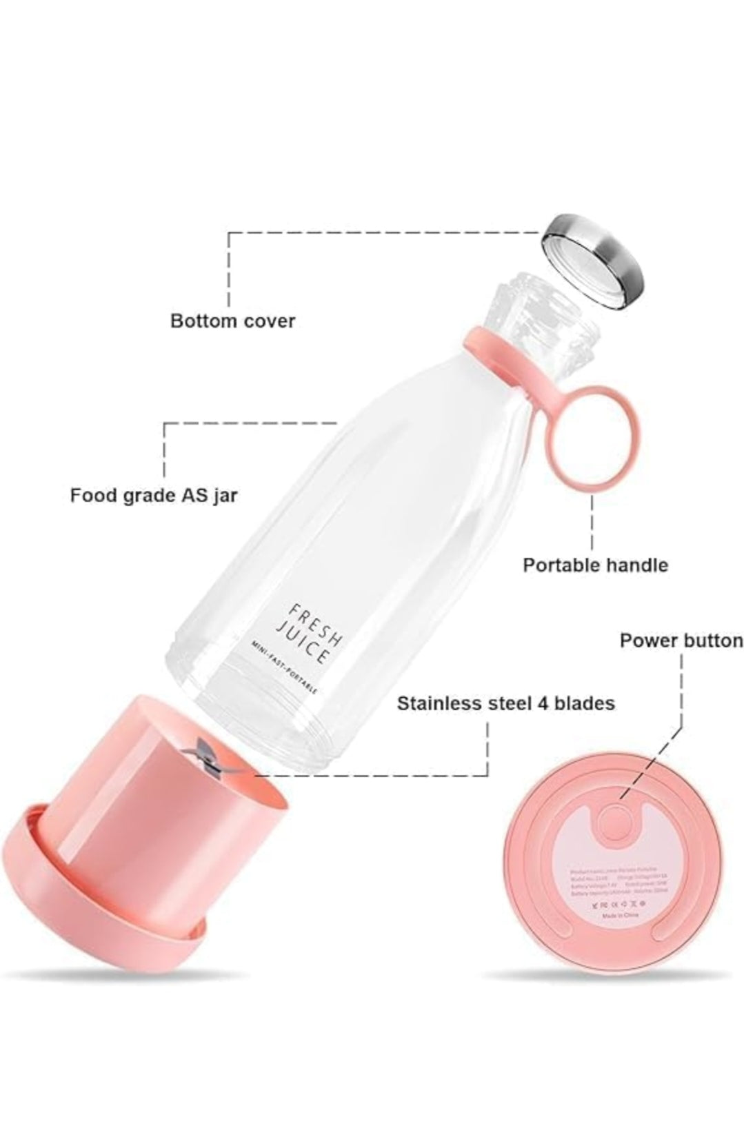 🧃 Portable 6-Blade Mini Juicer – Updated Version