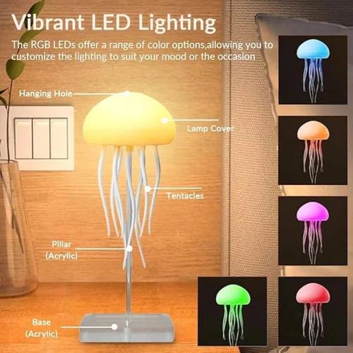 🪼 Cute Jellyfish LED Lamp – Rechargeable & Dual-Mode Touch Control 🌈