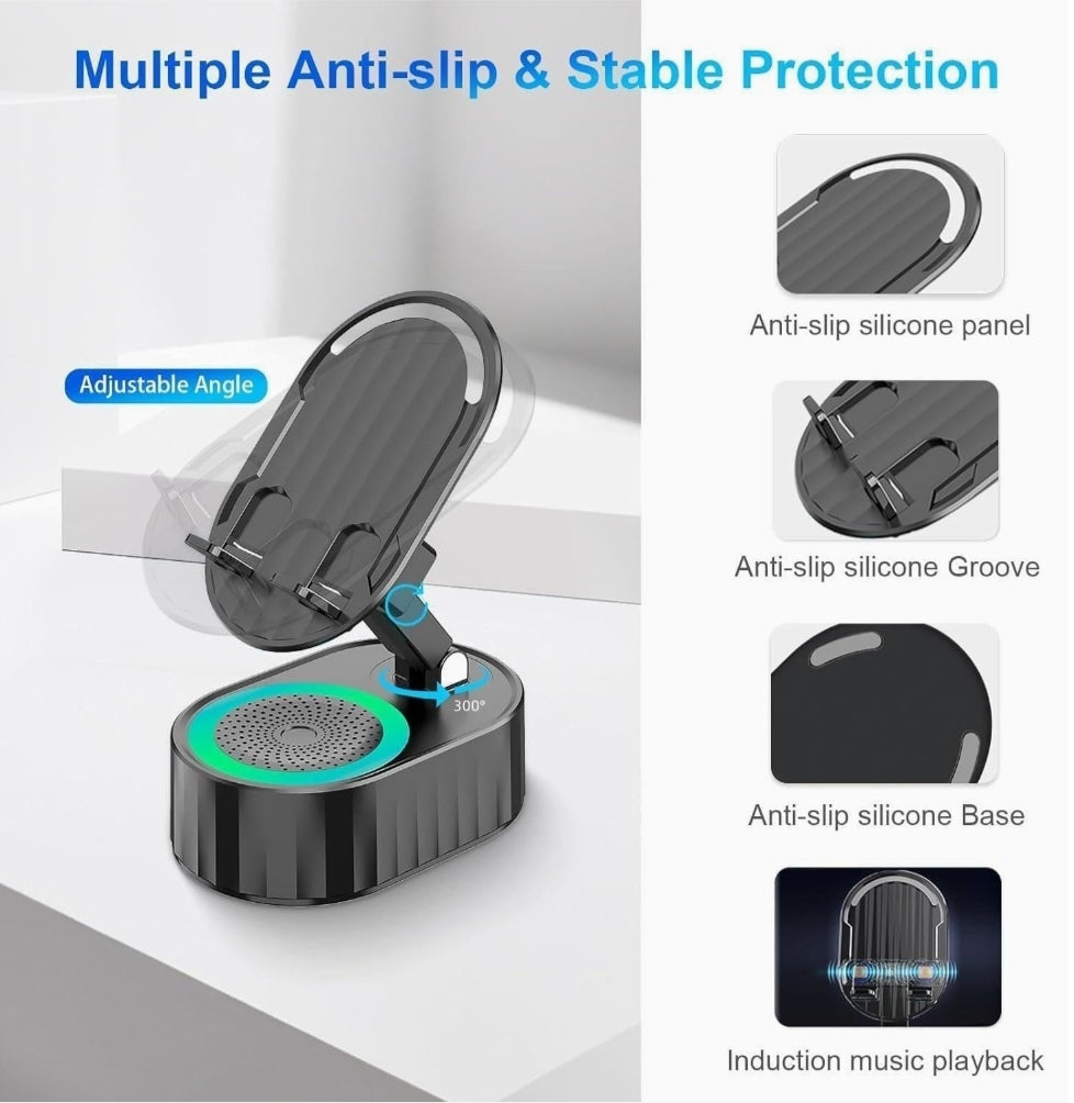 📱 5-in-1 Wireless Phone Speaker Stand 🔊✨