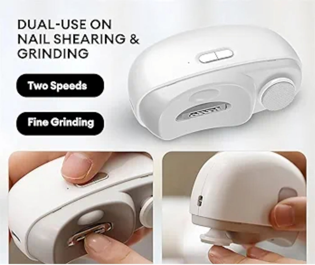 💅 2-in-1 Electric Nail Clipper & Grinder – Safe, Silent & Rechargeable ✨