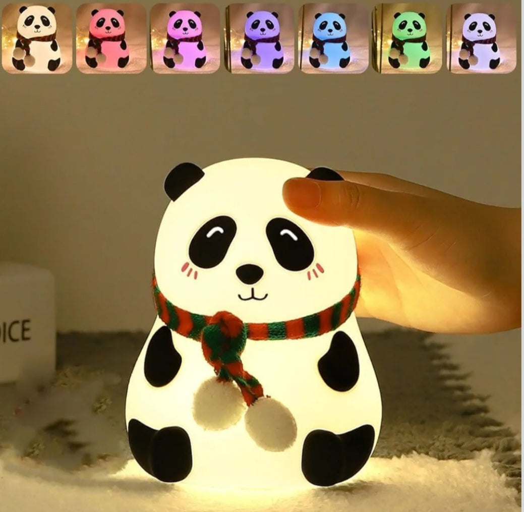 🧸✨ Panda Night Light – USB Rechargeable Cute Silicone Lamp