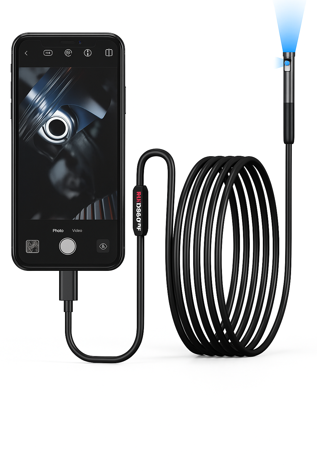 HD USB Endoscope Camera 🔍 | Waterproof Inspection Borescope with LED Light & Phone Connectivity 💡