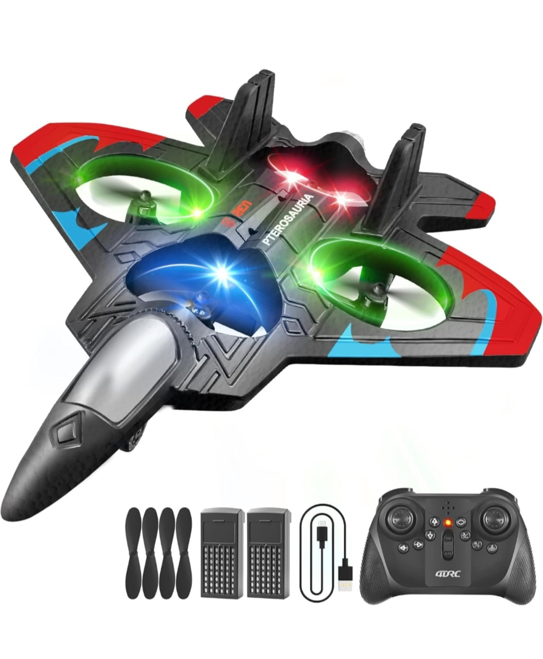 Starfighter RC Space Drone ✨ | 360° Stunt Flying | LED Lights | Remote Control Toy