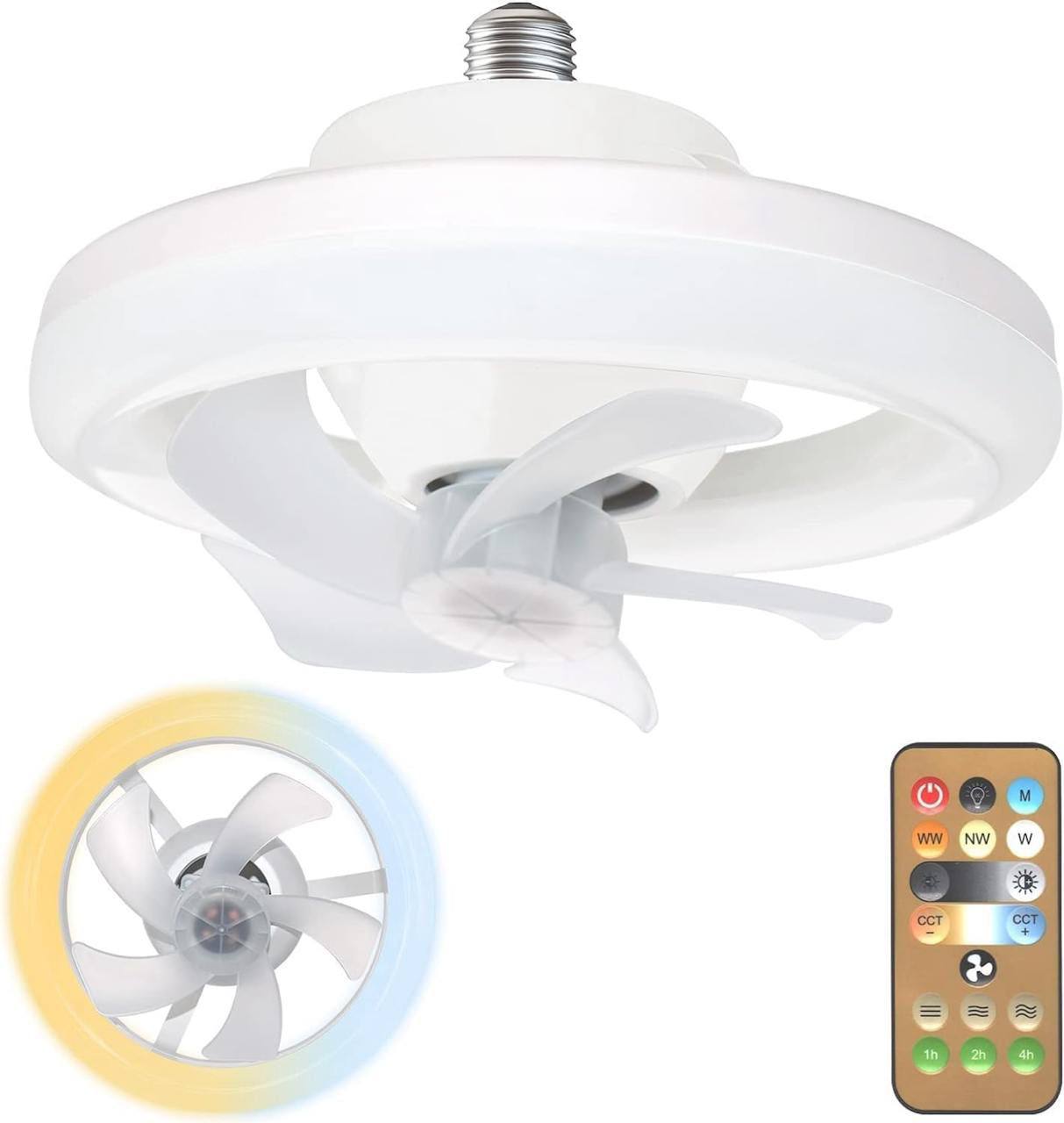 🌀 LED Ceiling Fan Light with Remote Control – 2-in-1 Silent Cooling & Bright Lighting 💡