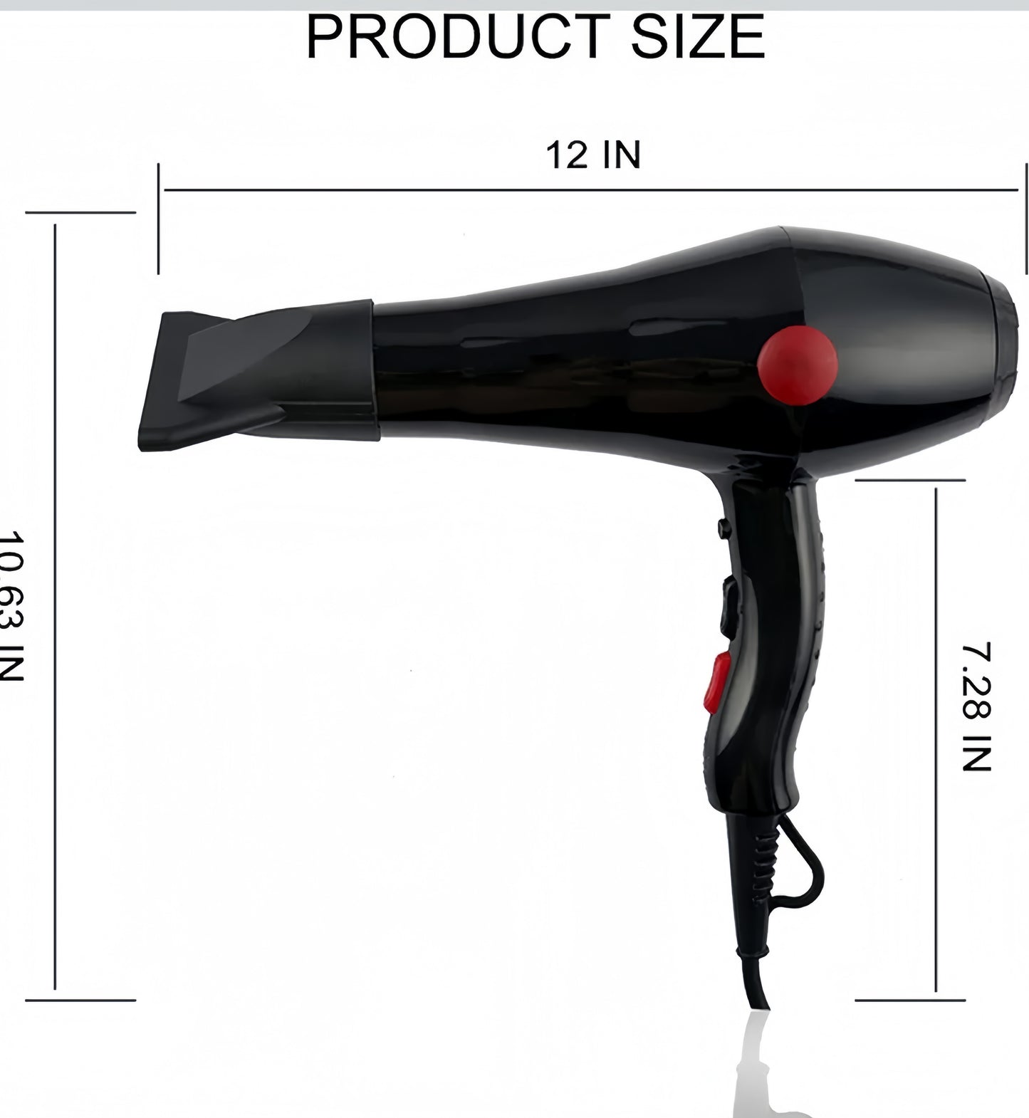 🔥 Professional 2000W Hair Dryer with Concentrator Nozzle – Fast & Powerful Styling