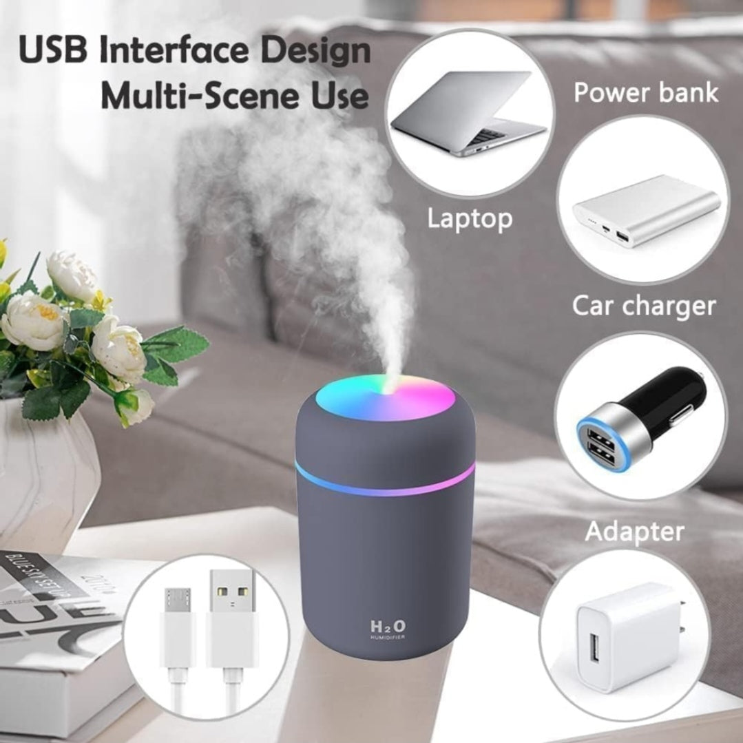 🌀 H2O Mini Air Humidifier with LED Light 🌈 (3 Colors Available)