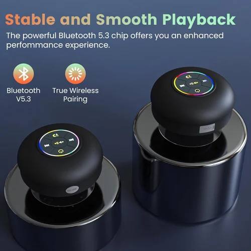 🛁 Waterproof Bluetooth Shower Speaker with LED Lights 🔊🌈