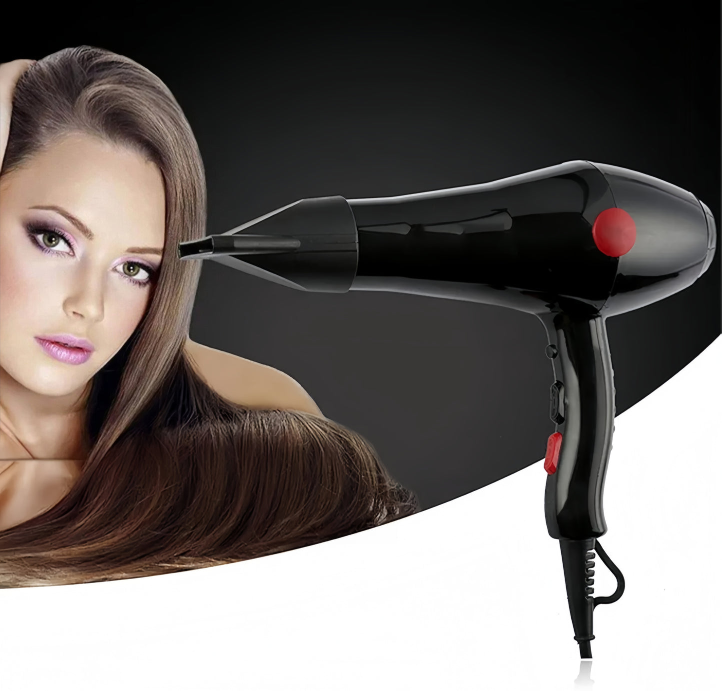 🔥 Professional 2000W Hair Dryer with Concentrator Nozzle – Fast & Powerful Styling