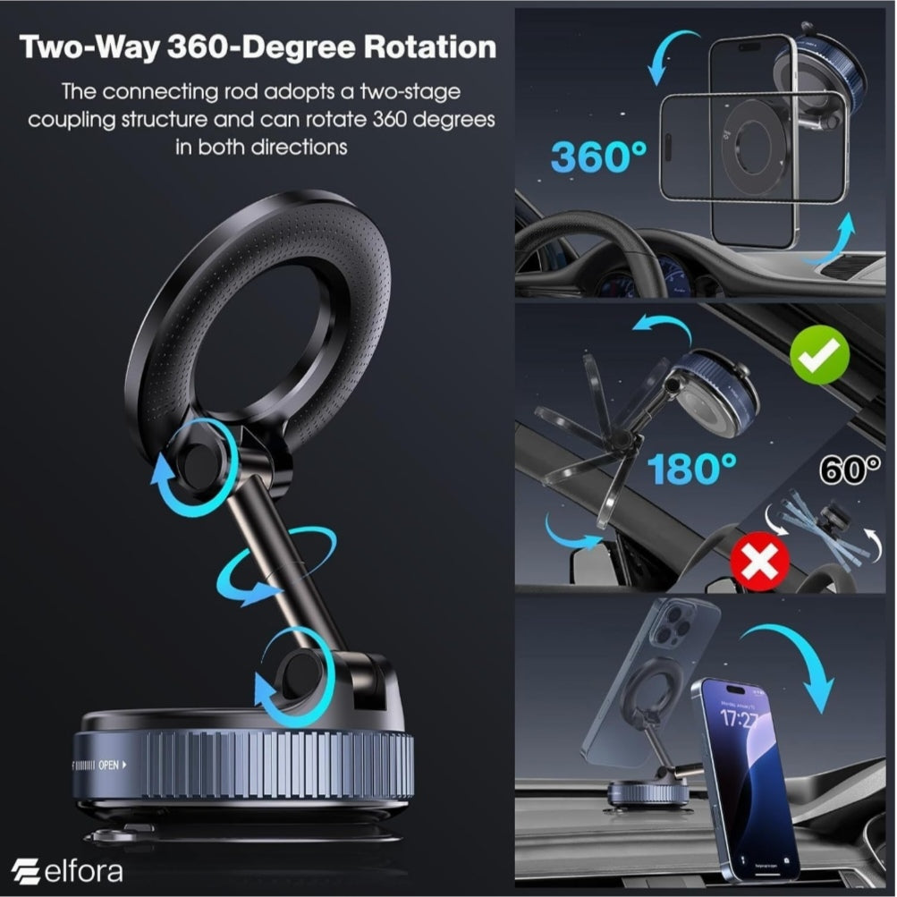 📱 MagSafe Magnetic Ring Holder – Ultra-Strong Mount for All Phones