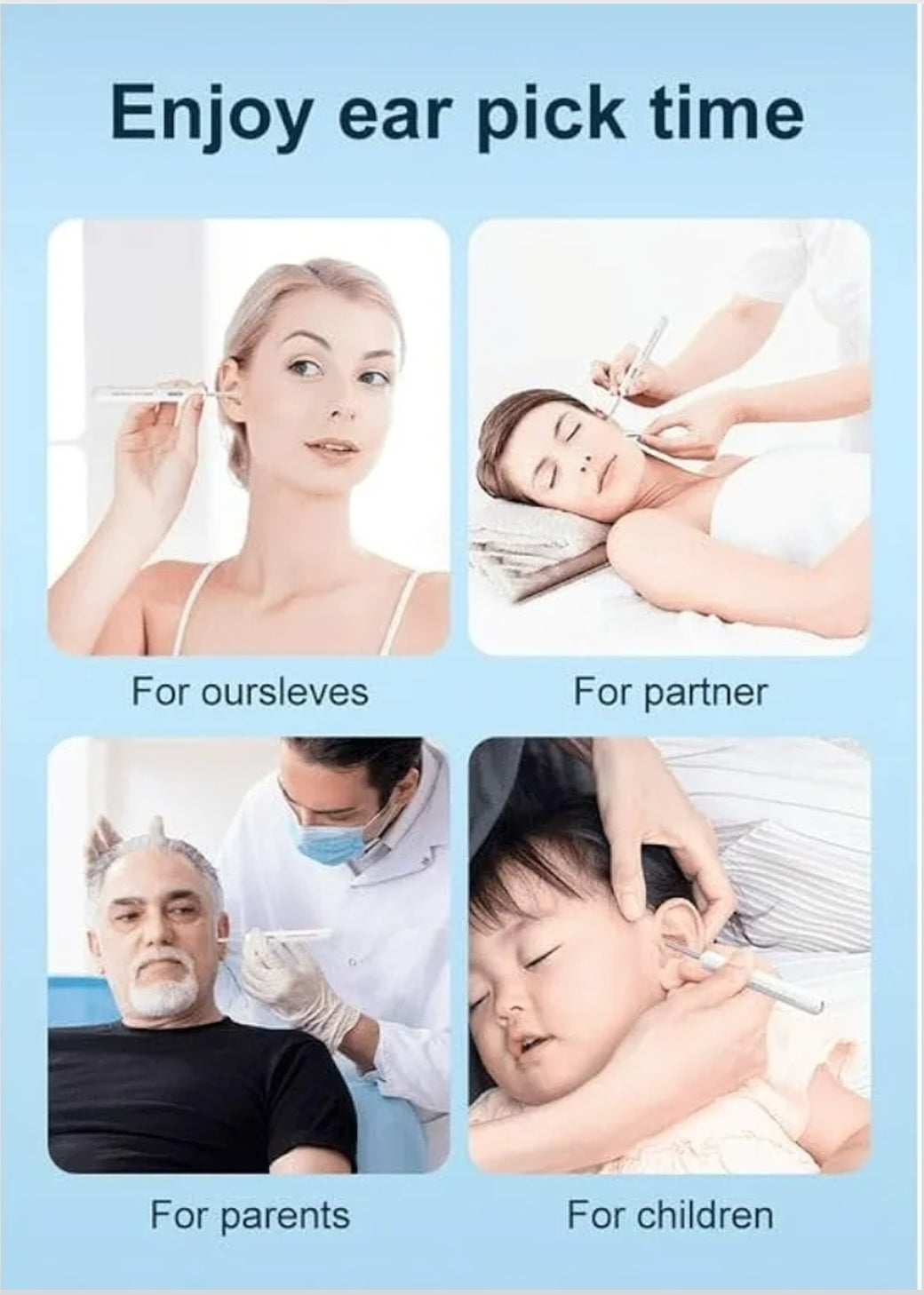 🧠 Smart Visual Ear Cleaner – 1080P HD Otoscope with 6 LED Lights