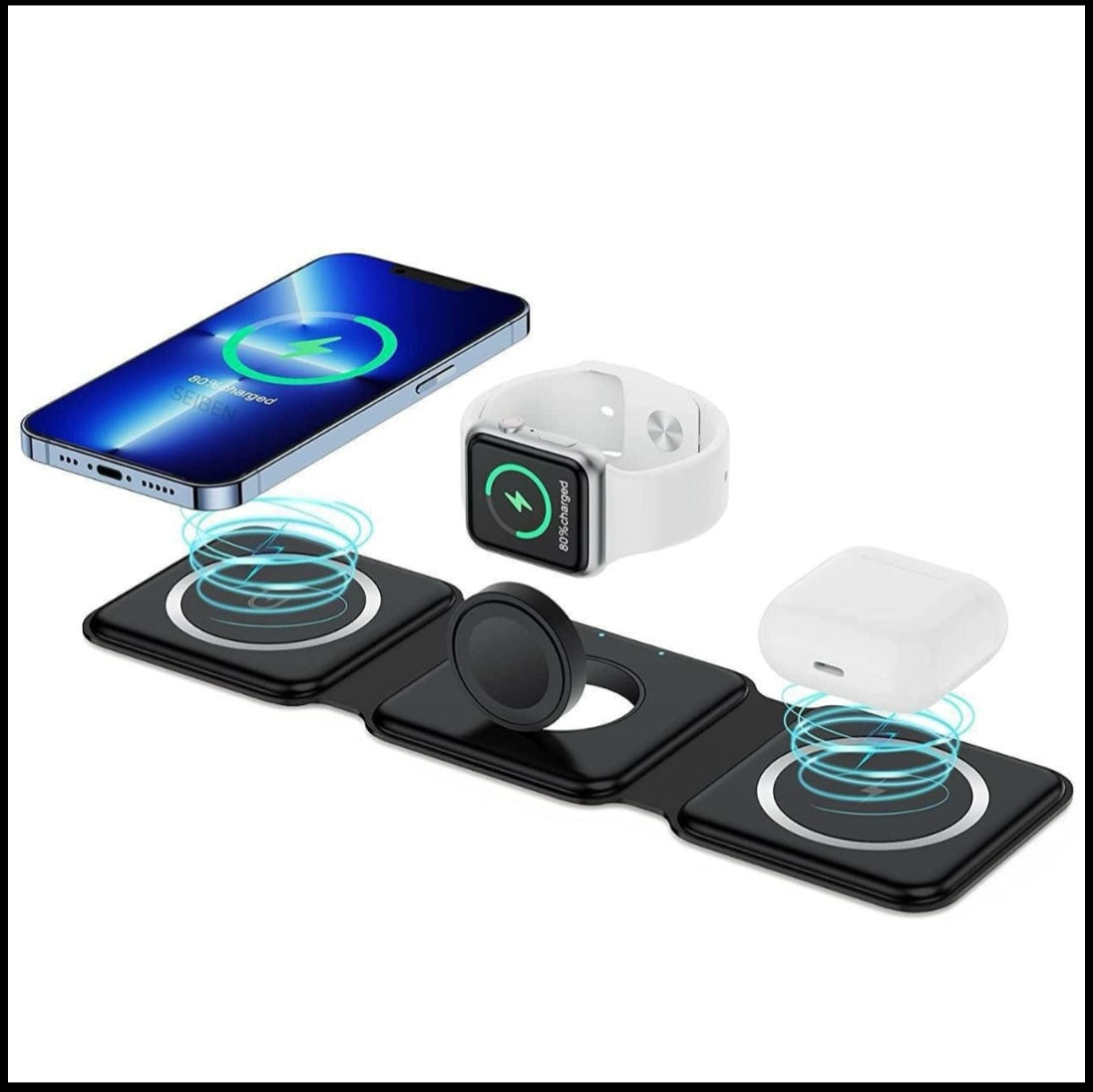 🔋 3-in-1 Magnetic Wireless Charger – Fast Charging Station ⚡