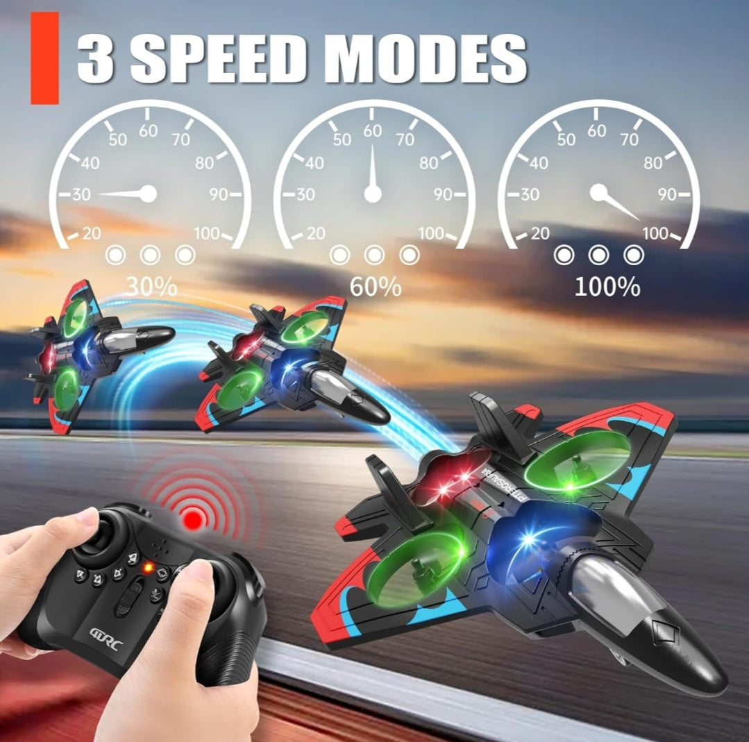 Starfighter RC Space Drone ✨ | 360° Stunt Flying | LED Lights | Remote Control Toy