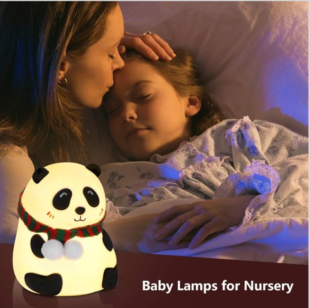 🧸✨ Panda Night Light – USB Rechargeable Cute Silicone Lamp