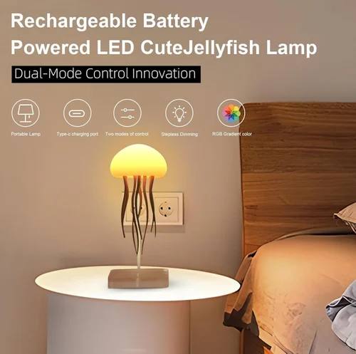 🪼 Cute Jellyfish LED Lamp – Rechargeable & Dual-Mode Touch Control 🌈